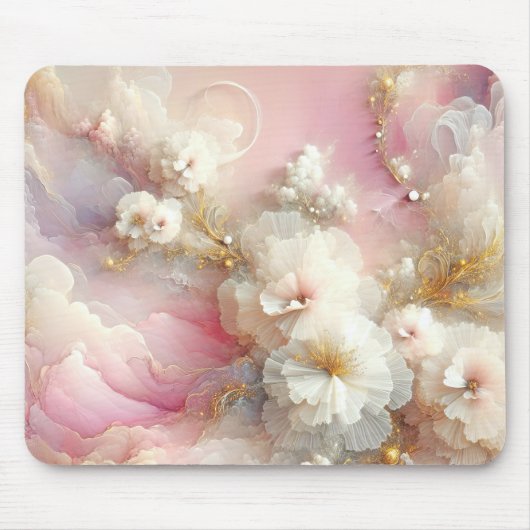 Zeitgenössische Tulle Floral Abstrakt Mousepad (Vorne)