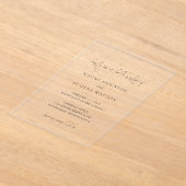 Zeitgenössische Typografie Elegante Hochzeit Acryleinladungen (Ablage )