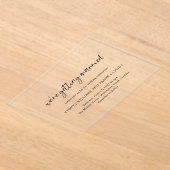 Zeitgenössische Typografie Minimalistisch Moderne  Acryleinladungen (Ablage )