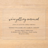 Zeitgenössische Typografie Minimalistisch Moderne  Acryleinladungen (Vorderseite)