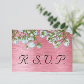 Zeitgenössische UAWG aus Metallic, Rosa und Weiß RSVP Karte (Stehend Vorderseite)