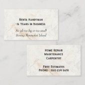 Zeitgenössische Visitenkarte mit texturiertem Hint (Vorne/Hinten)