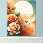 Zeitgenössische warme Blüte Leinwanddruck (Insitu (Holzboden))