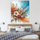 Zeitgenössische warme Blüte Leinwanddruck (Insitu (Schlafzimmer))