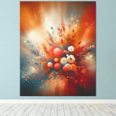 Zeitgenössische warme Blüte Leinwanddruck (Insitu (Holzboden))