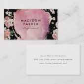 Zeitgenössische Wasserfarbe Elegante Vintage Blume Visitenkarte (Vorne/Hinten)
