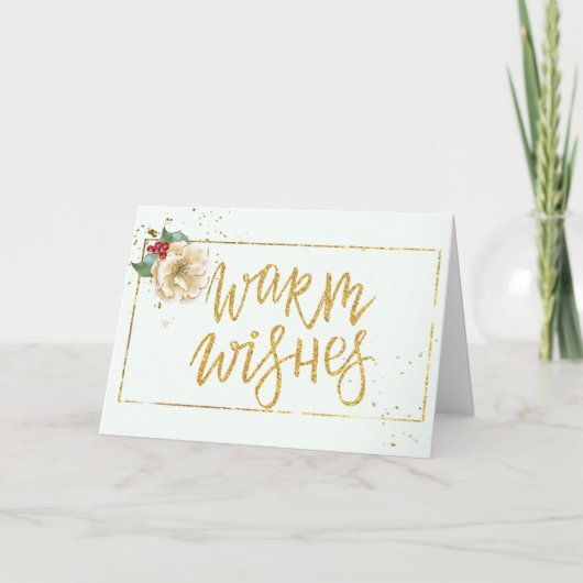 Zeitgenössische Wasserfarbe Magnolia Weihnachten Karte (Vorderseite)