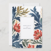 Zeitgenössische Wasserfarben Florals Hochzeitsfeie Einladung (Rückseite)