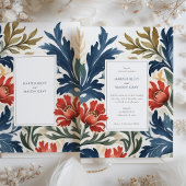 Zeitgenössische Wasserfarben Florals Hochzeitsfeie Einladung