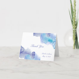 Zeitgenössische Wasserfarbenhochzeit Dankeschön Ka Dankeskarte
