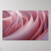 Zeitgenössische Wavy-Formen Alle Farbtöne Rosa Poster (Vorne)