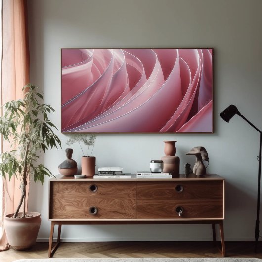 Zeitgenössische Wavy-Formen Alle Farbtöne Rosa Poster