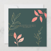 Zeitgenössische WEDD ANNIVERSARY Coral Turquoise Einladung (Rückseite)