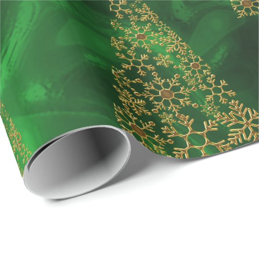 Zeitgenössische Weihnachtsbäume auf Grün Geschenkpapier (Rolleneckpunkt)