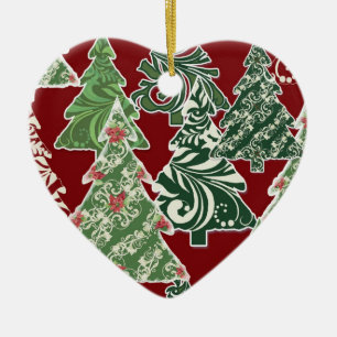 Zeitgenössische Weihnachtsbaumen Keramikornament