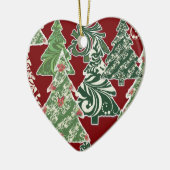 Zeitgenössische Weihnachtsbaumen Keramikornament (Links)