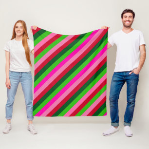 Zeitgenössische Weihnachtsstreifen Fleecedecke