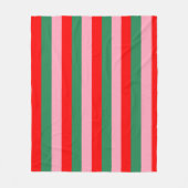 Zeitgenössische Weihnachtsstreifen Fleecedecke (Vorderseite)