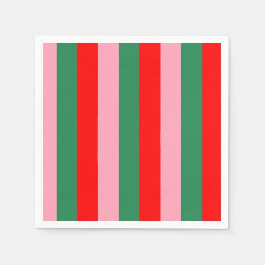 Zeitgenössische Weihnachtsstreifen Serviette (Vorderseite)
