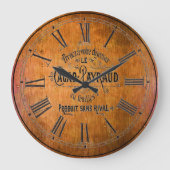 Zeitgenössische Weinfassenzeituhr Große Wanduhr (Vorderseite)