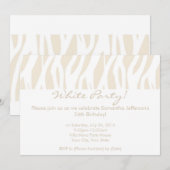 Zeitgenössische weiße Party Einladungen (Vorne/Hinten)