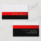 Zeitgenössische White Red Black Gray Business Card Visitenkarte (Vorne/Hinten)