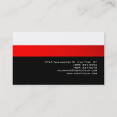 Zeitgenössische White Red Black Gray Business Card Visitenkarte (Rückseite)
