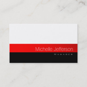 Zeitgenössische White Red Black Gray Business Card Visitenkarte