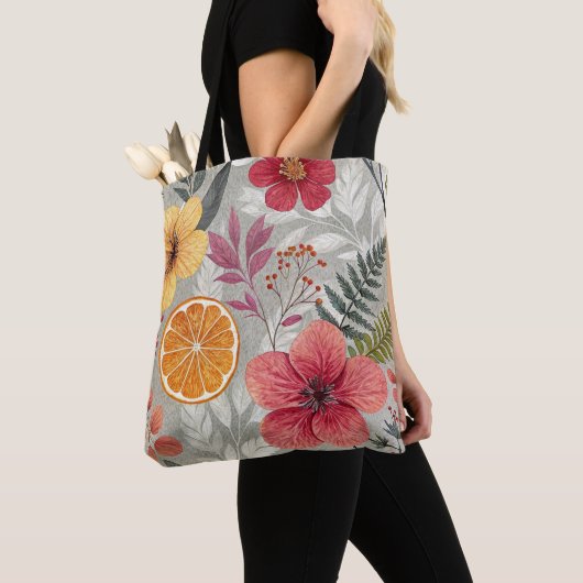 "Zeitgenössische wiederverwendbare florale Beutel" Tasche (Von Nahem)