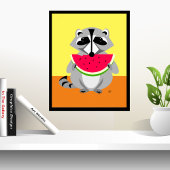 Zeitgenössische Wildnis Raccoon Kunst Poster