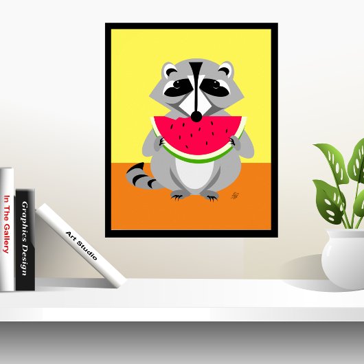 Zeitgenössische Wildnis Raccoon Kunst Poster