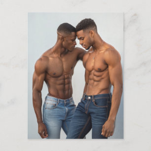 Zeitgenössische Zuneigung: Doppelporträt im modern Postkarte
