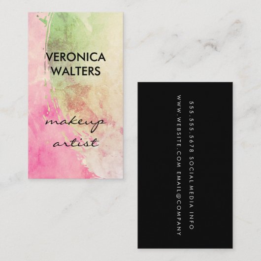 Zeitgenössische Zwei-Tonen-Bürste Visitenkarte (Vorne/Hinten)