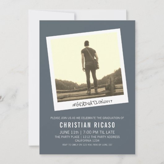 Zeitgenössischer Abschluss Altes Foto als Einladung (Vorderseite)