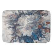 Zeitgenössischer Abstrakter Blauer Bronze Grau Cre Badematte (Vorderseite)