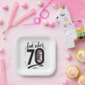Zeitgenössischer Bilderrahmen zum 70. Geburtstag Pappteller (Party)