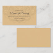 Zeitgenössischer brauner Peach Mandala Empfang Begleitkarte (Vorne/Hinten)