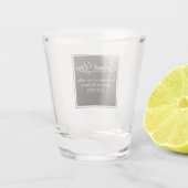 Zeitgenössischer Dank Gastgeschenk Hochzeit Schnapsglas (Rückseite)