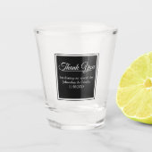 Zeitgenössischer Dank Gastgeschenk Hochzeit Schnapsglas (Vorderseite)