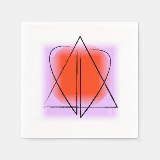 Zeitgenössischer David/Heart Paper Cocktail Serviette (Vorderseite)