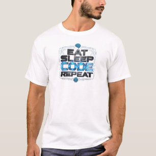 Zeitgenössischer EAT SLEEP CODE REPEAT Mode Druck T-Shirt