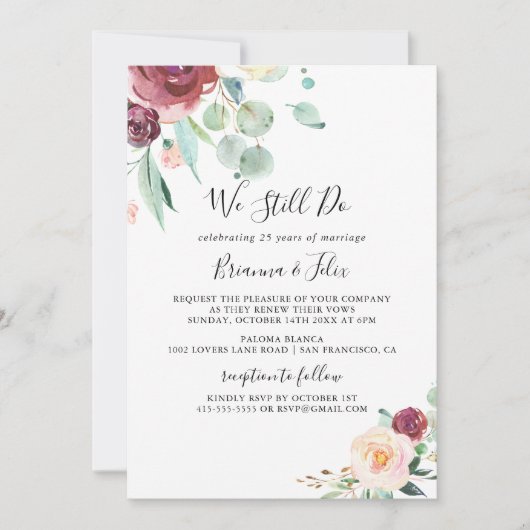 Zeitgenössischer Eukalyptus, den wir immer noch ne Einladung (Vorderseite)