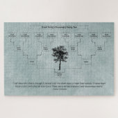 Zeitgenössischer Familienbaum: grau-grün Puzzle (Horizontal)
