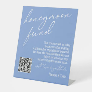 Zeitgenössischer Flitterwochen-Fonds QR-Code Periw Sockelschild