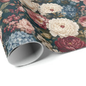Zeitgenössischer geschichteter Blumenteppich Geschenkpapier (Rolleneckpunkt)