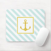 Zeitgenössischer gestreifter Entwurf Goldener Anke Mousepad (Mit Mouse)