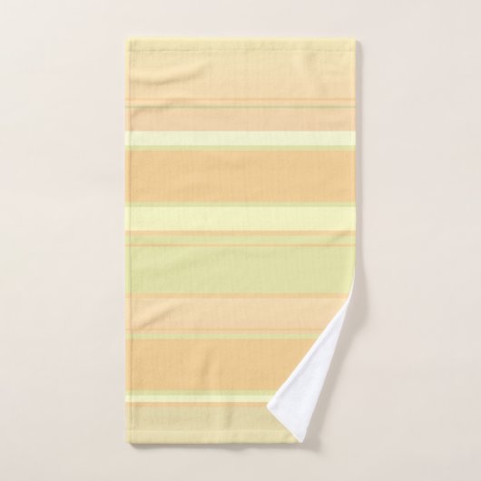 Zeitgenössischer gestreifter Pfirsich, Creme, leic Badhandtuch Set (Handtuch)