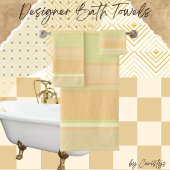 Zeitgenössischer gestreifter Pfirsich, Creme, leic Badhandtuch Set