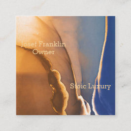 Zeitgenössischer Gold- und Blauer Alkoholtink Quadratische Visitenkarte