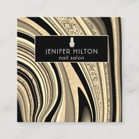 Zeitgenössischer Goldgräbernagel Quadratische Visitenkarte (Vorderseite)